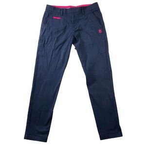 Pearly Gates Pants Men's Size 5 Navy Blue Pink Golf Performance Straight (33x29)